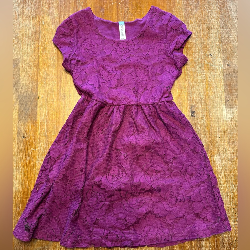 Kids maroon lace dress